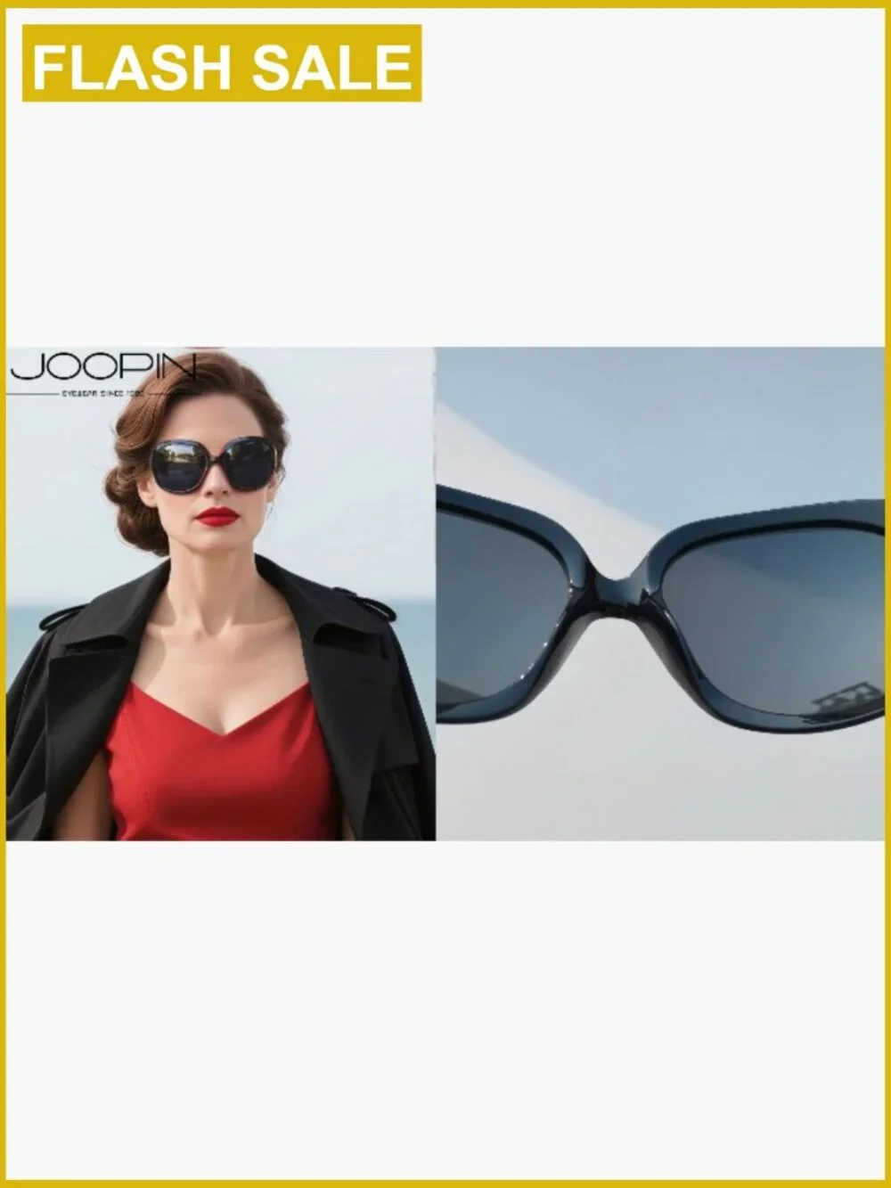 Oversized Polarized Butterfly Sunglasses UV Protection
